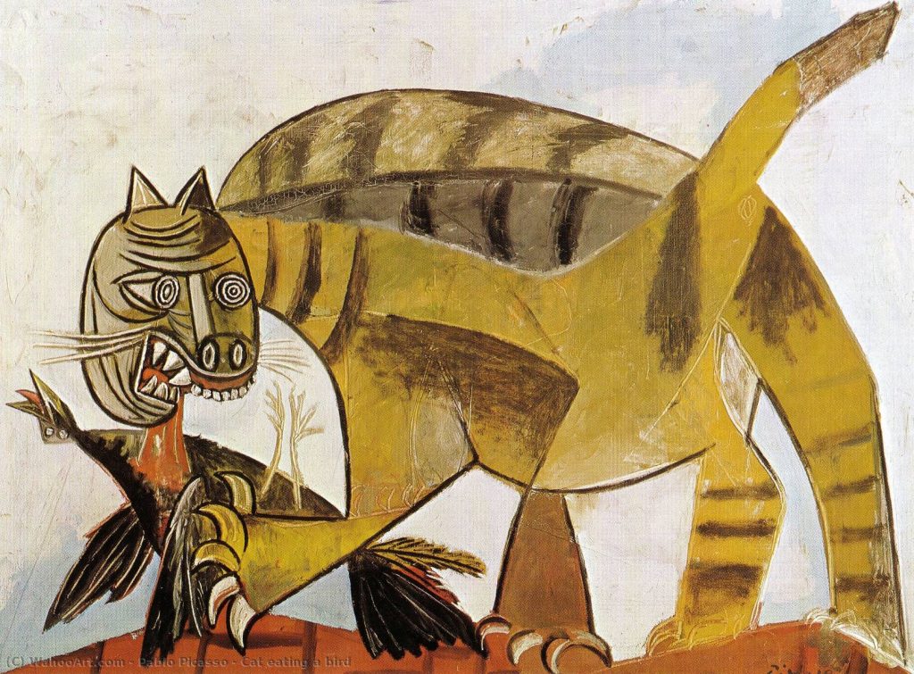 گربه در حال بلعیدن پرنده-پابلوپیکاسو-1939
