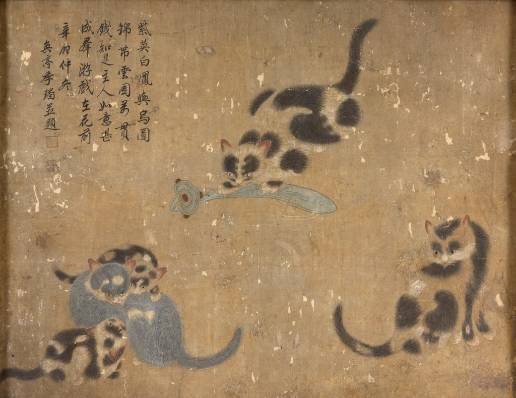 گربه‌ها،آبرنگ روی کاغذ، اوایل قرن نوزدهم میلادی
